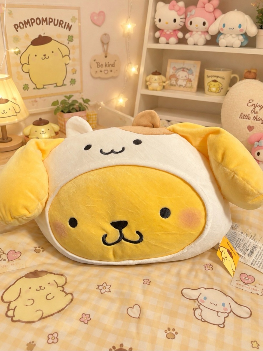 Sanrio Pompompurin Plush in Yellow and Cream